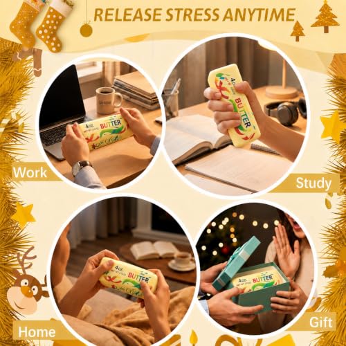 Image of 1PCS Butter Squishy - Slow Rising Butter Squishy Toy, Realistic Food Fidget Toys for Adults, Soft PU Material, Sensory Anxiety Relief & Focus Aid, Portable 5.5 Inch Squishy Butter - Football Color