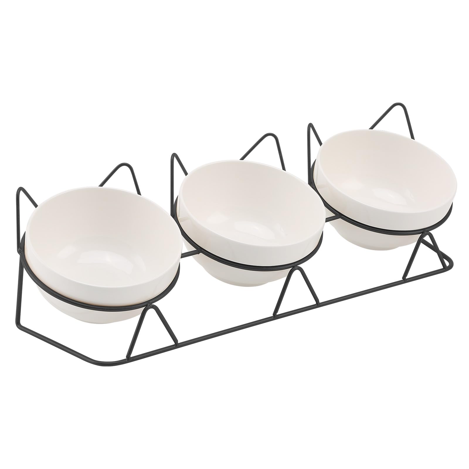 Set di 3 ciotole per gatti in ceramica,15° Inclinate Doppio Gatto Ciotola,con supporto,ciotola rialzata per gatti,inclinata,anti-vomito,per Cani Piccoli, Gattini