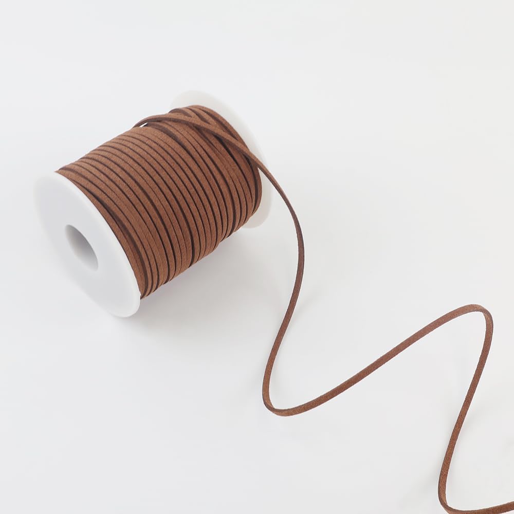 Amazon.com: LUSTEMBER Leather String, Faux Leather Cord, Flat Suede ...