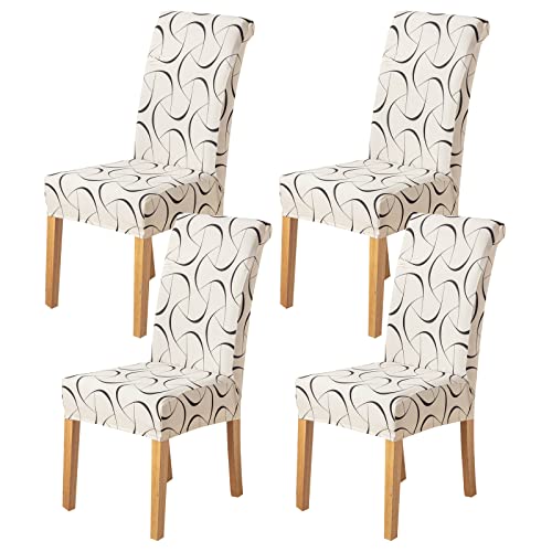HZDHCLH Chair Covers Slipcovers 4/6 PCs Stretch Removable Washable Short Dining Chair Protector Cover Seat for Hotel,Dining Room,Ceremony (Arbitrarily,4 PCS)