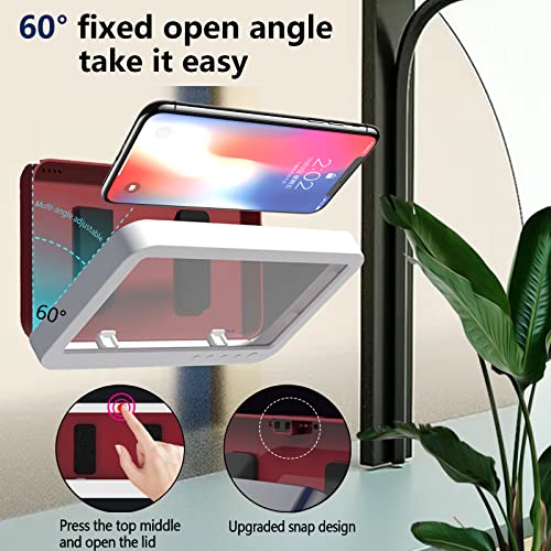 QeeHeng Duschtelefonhalterung, 360° drehbar, wasserdichte Wandhalterung， Badezimmer-Handyhülle, Dusche Telefon, für Badewanne Badezimmer/Küche