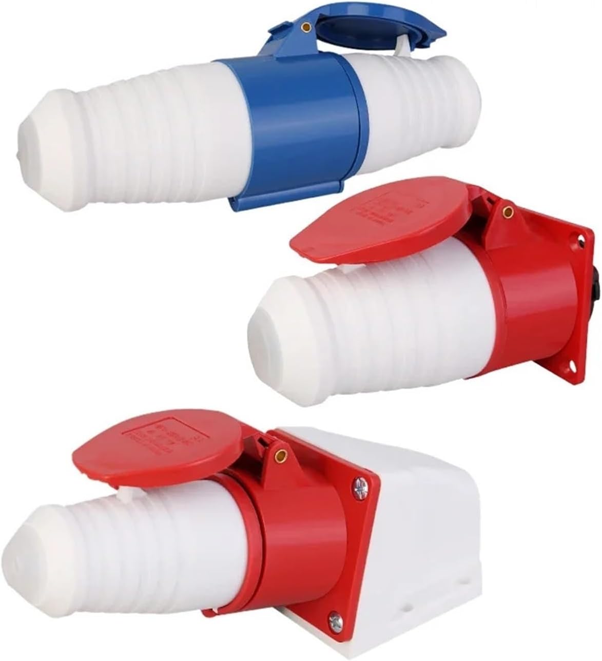 10/20pcs Industrial Plug and Socket Waterproof Connector 3PIN 4PIN 5PIN 16A/32A IP44 Connection Wall Mount Socket(16APanelMounted)