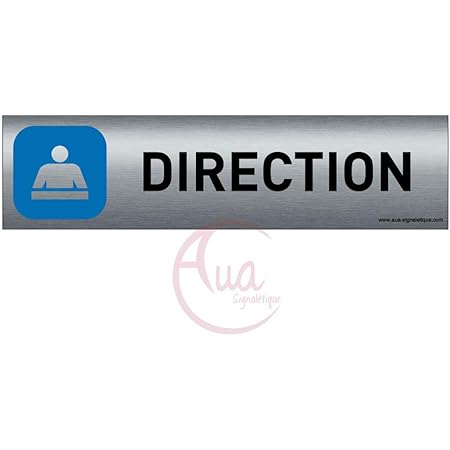 AUA Türschild Aluminium 200x50mm - Salle D'attente In Gebürstetem Design