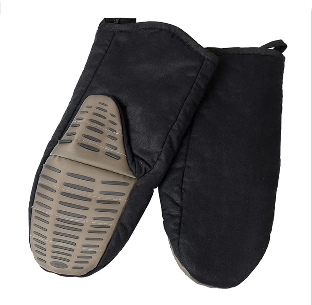 Manoplas Horno, Guantes De Silicona Y Algodón para Horno, Antideslizantes, Resistentes A Altas Temperaturas, para Cocinar Barbacoas, Hornear, Asar, Microondas, 2 Uds Cocinar Barbacoa