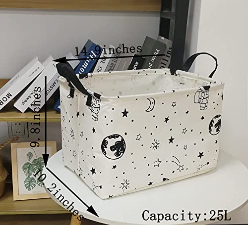 Image of Rectangle Gift Shelf Nursery Storage Basket Laundry Hamper Storage Box and Bins for Home Clothes with Handles