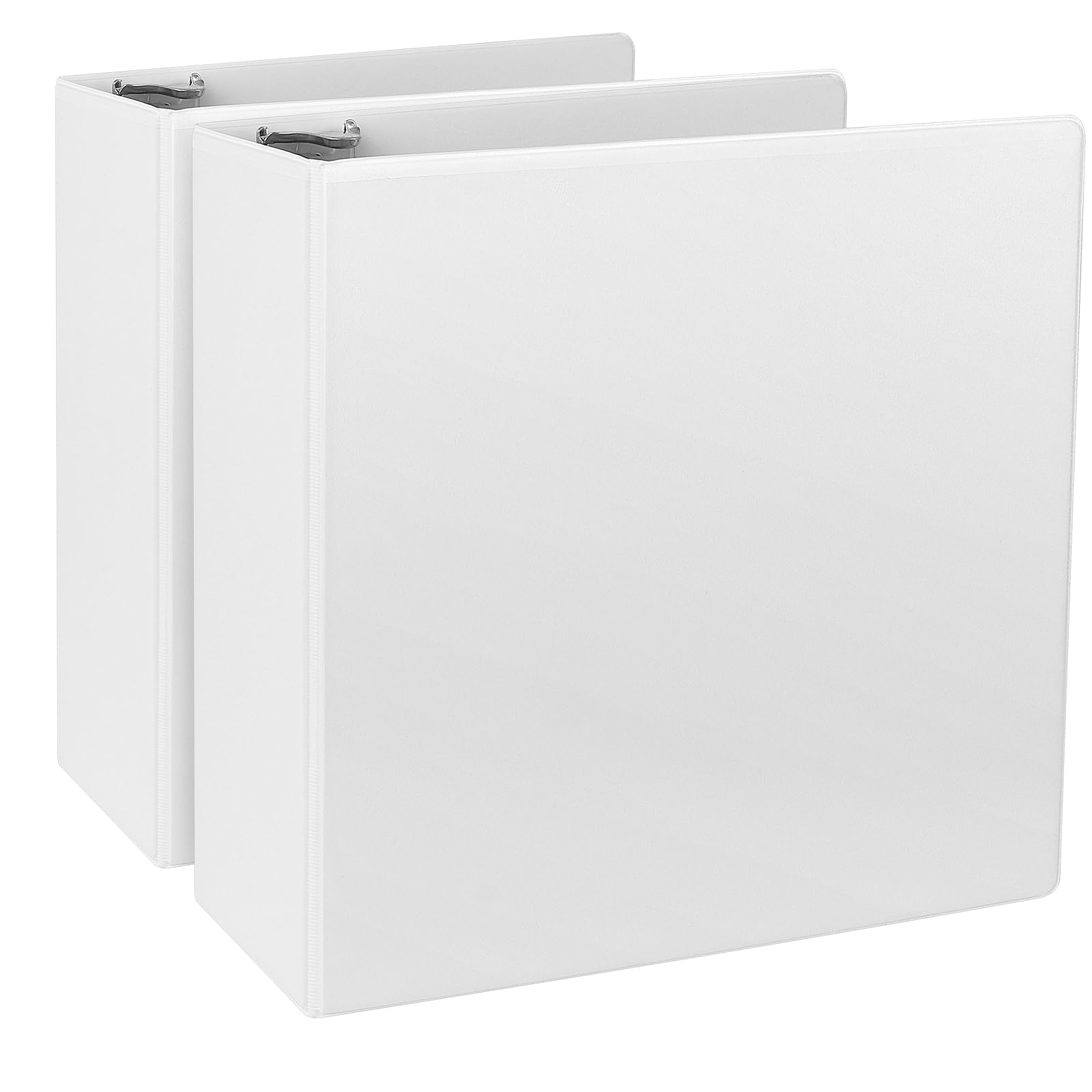 CIXILDTS Raccoglitore ad anelli da 7,6 cm, con 3 anelli, standard da 7,6 cm, formato lettera, per presentazioni, bianco, confezione da 2