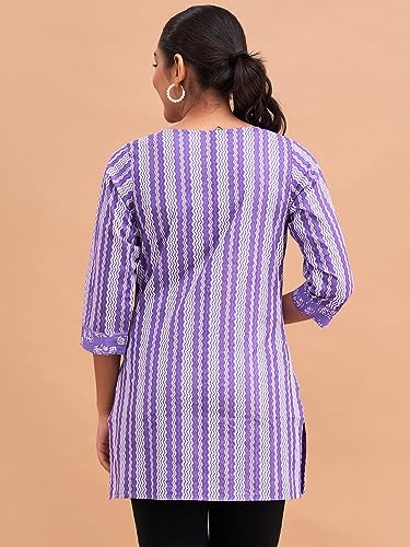 Image of feranoid Women Cotton Printed Short Kurti | Short Kurti for Women | Printed Cotton Kurti