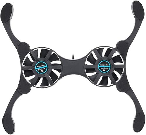 Miniatura 7 de QUZHI Mini portátil plegable plegable USB ventilador dual enfriador almohadilla de enfriamiento para PC portátil portátil 7