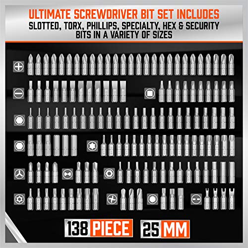 Horusdy 208-Piece Professional Screwdriver Bit Set, Chrome Vanadium Steel Driver Bit Set, Includes Security Bits #TOP5