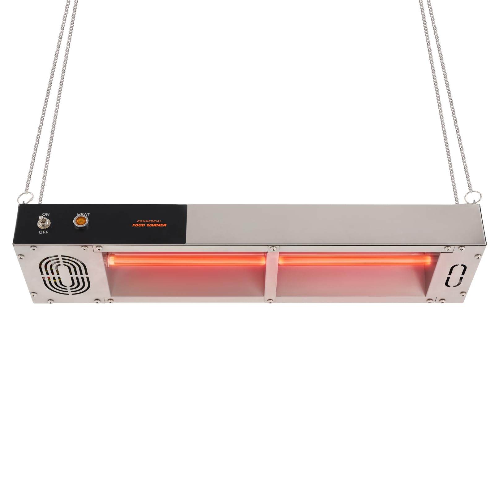 Lámpara de calor para cocina, calentador de alimentos, 750 W, acero inoxidable, temperatura 30 – 50 ℃, mantiene la superficie caliente 5 x 3 m, altura ajustable, para mantener la comida