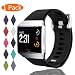 Produktbild KingAcc Kompatibel Fitbit Ionic Armband, Weiche Silikon Ersatz Armbänder Armband für Fitbit Ionic, Metall Schnalle Fitness Armband Uhrenarmband Frau Männer(1-Pack, Schwarz, Groß)