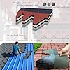 Self-Adhesive Asphalt Roofing Shingles 100X32.5CM Blue Waterproof Roofing Tiles with Hot Melt Adhesive Layer, for Sunrooms, Gazebos, Terraces, Roof Renovation(21pcs)