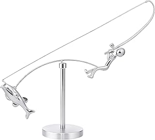 The Fisherman Balancing Sculpture - Kinetic Art Gift for Fishing Lovers, Physics Balancing Sculpture