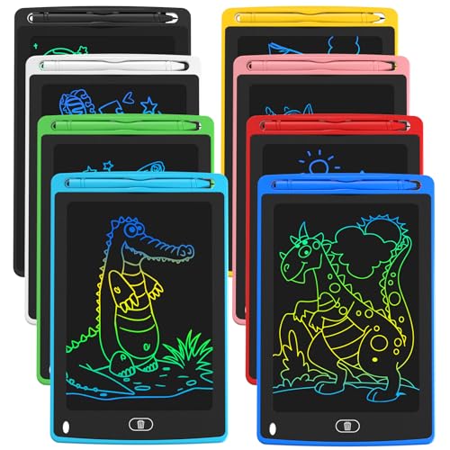 TQU LCD Writing Tablet for Kids, 8.5 Inch Colorful Doodle Board Drawing Tablet, Educational Learning Toys Birthday Gifts for Kids Age 3 4 5 6 7 8 (8 Pack)