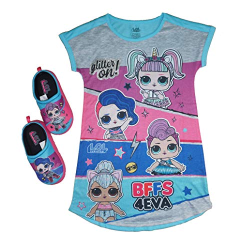 L.O.L. Surprise! Girls Pajama Set, Dorm Pjs with Slippers