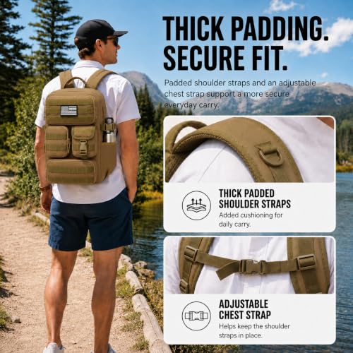 Image of Small Tactical Backpack for Men, 25L Military MOLLE EDC Daypack