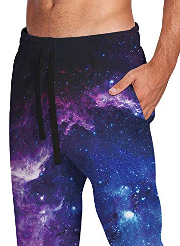 Uideazone Galaxy Graphic Joggers Pants For Womens Mens Outer Space Sports Sweatpants Baggy Trouser With Drawsring Pockets #TOP1