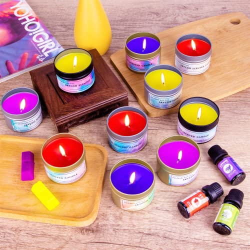 Skycoo 289 Pieces Candle Making Kit, Candle Making Supplies Diy Arts And Crafts Kits For Adults, Beginners, Kids Including 17.6Oz Wax, Melting Pot, Dyes, Fragrance Oil, Wicks, Tins #TOP1
