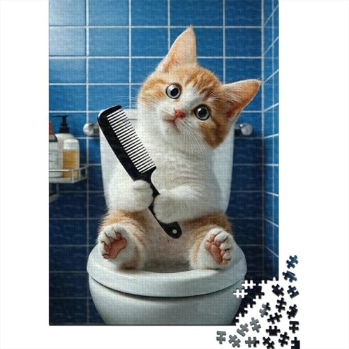 Puzzle de 1000 piezas para adultos con diseño de gato, el pasatiempo relajante ideal en casa
