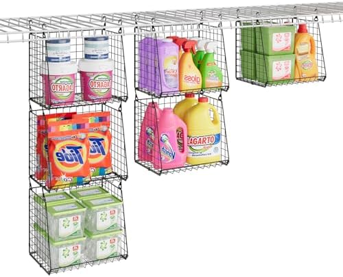 3-Pack Extra-Tall 13.6'' Hanging Laundry Basket Organizer, Foldab...
