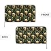 Nevjipu Leather Thin Slim Wallets for Women & Men - Funny Cactus Alien Skull Print Fashion Card Wallet Holder with Zipper