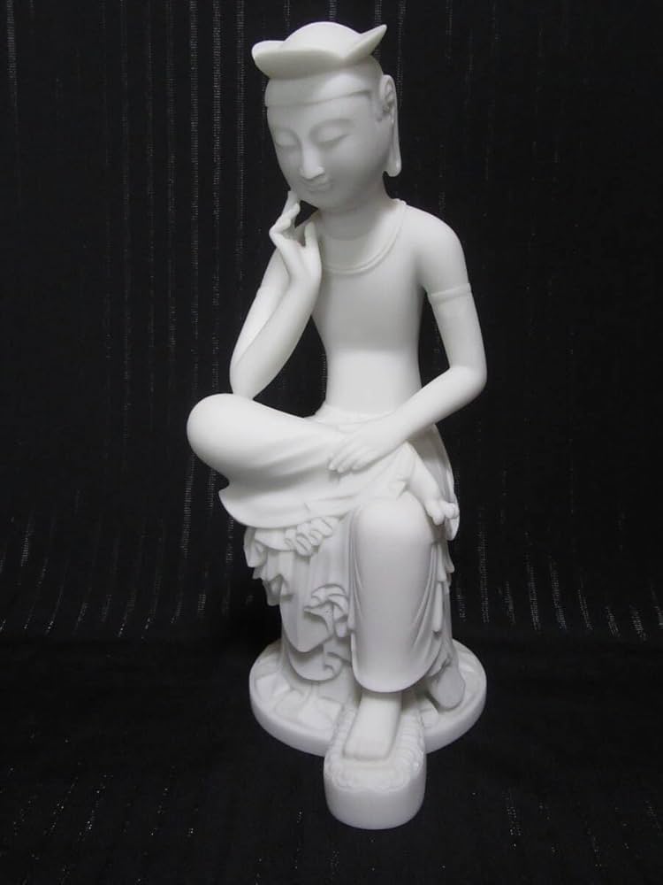 Amazon｜【価格】弥勒菩薩半跏像（大理石）高さ30cm重さ3.6kgケース