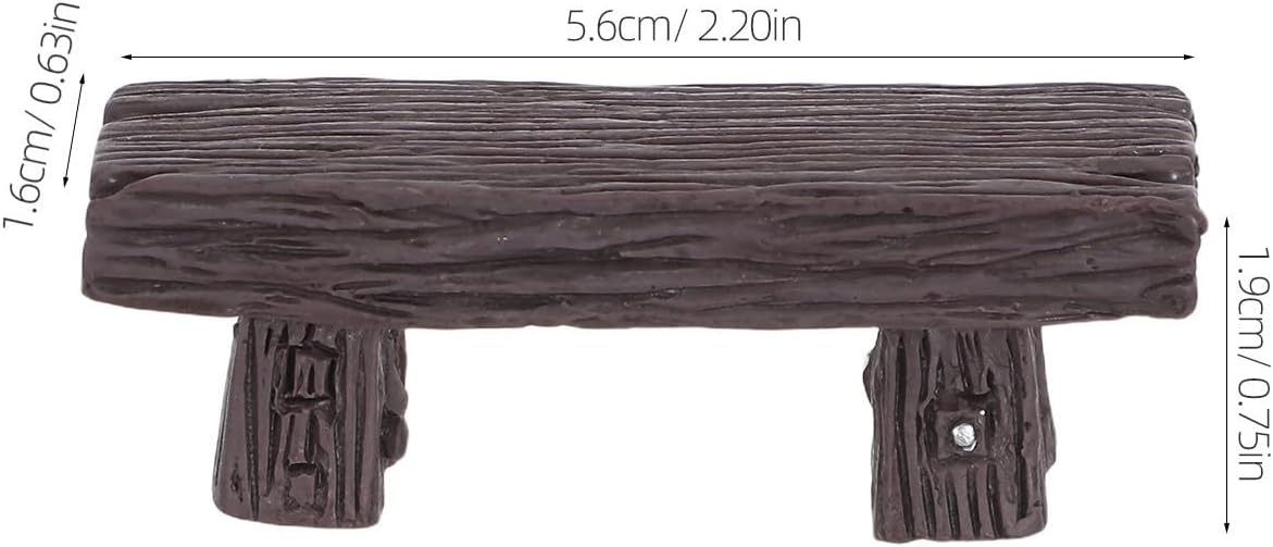 8pcs Mini Bench Resin Furniture with Wooden Look for Succulents