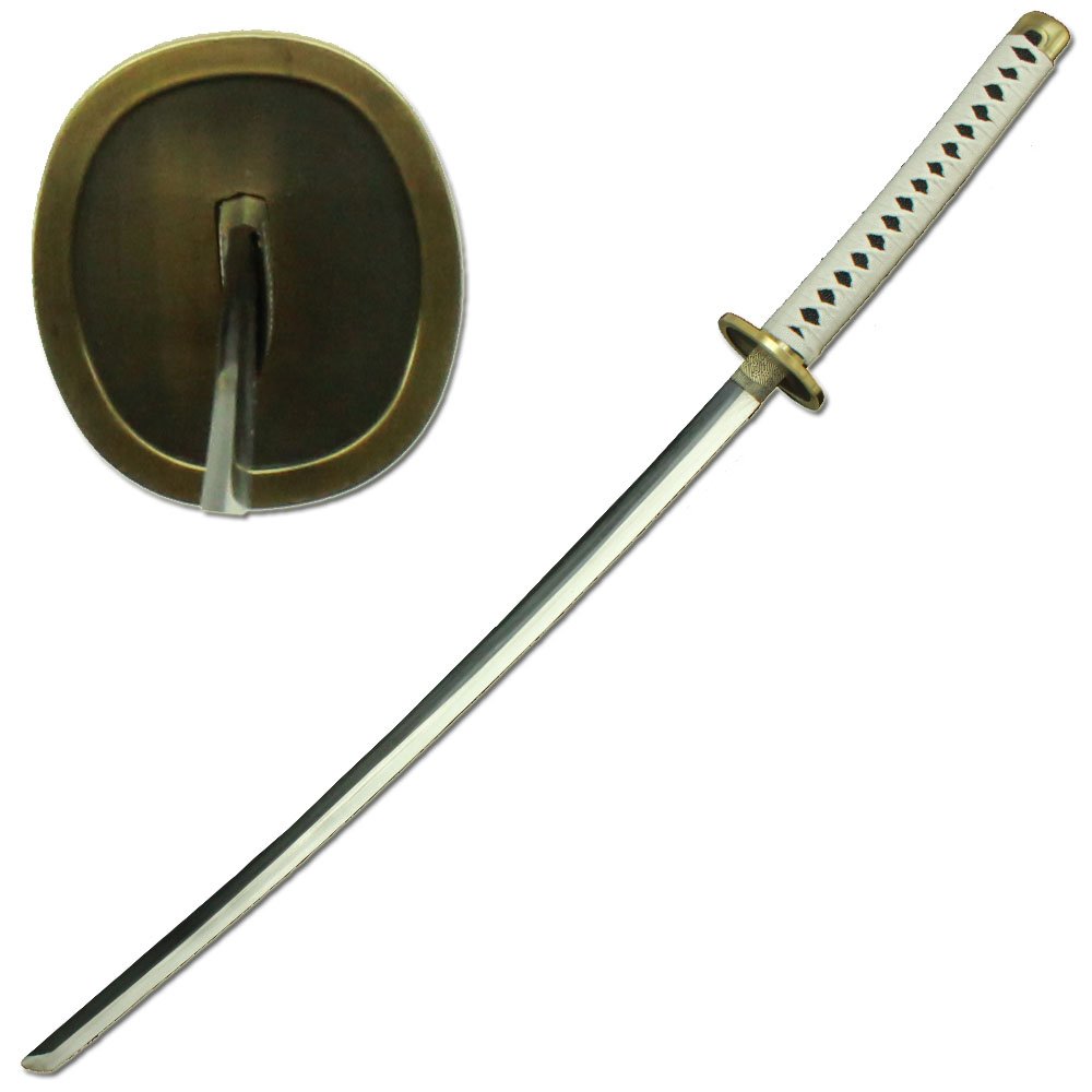 Japanese Anime One Piece Sword All White Original Carbon Steel Unsharpened Katana
