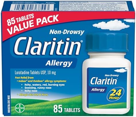 Claritin Allergy Medicine, 24-Hour Non-Drowsy Relief 10 mg, Value Pack, 85 Tablets