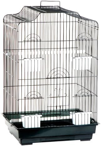 Blue Ribbon 14-Inch by 18-Inch by 28-Inch Complete Bird Cage Kit for Medium Birds, Black/Smoke