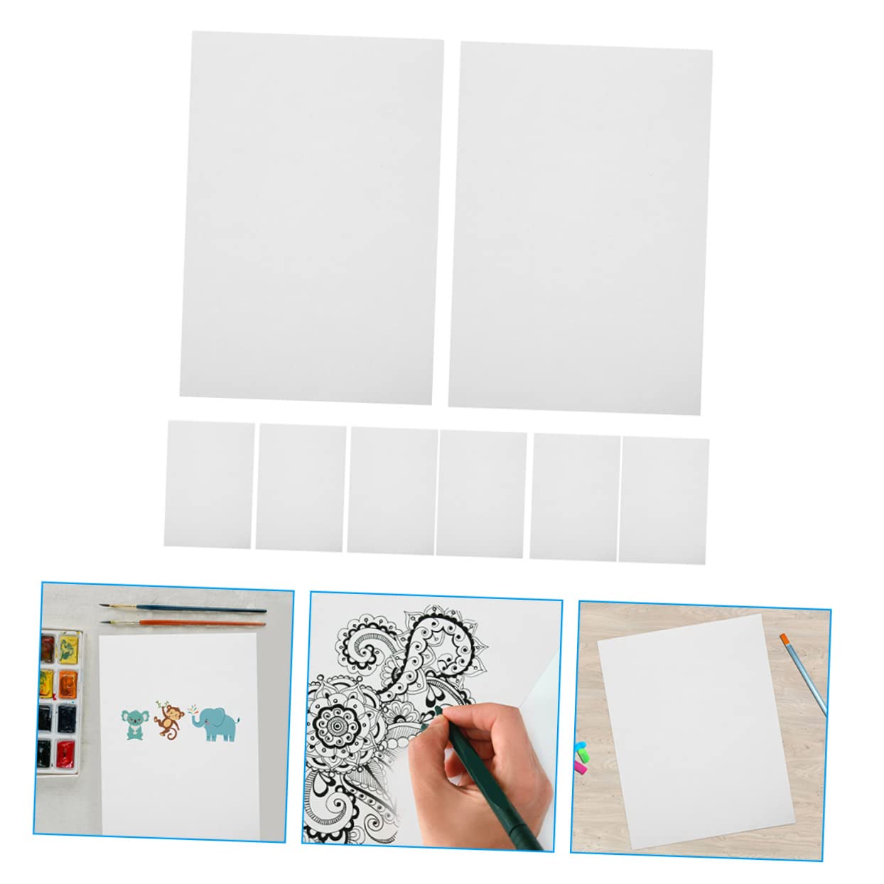 SHINEOFI Papier Aquarelle Blanc Papier Épais pour Dessin et Peinture Format 16k 100 Feuilles, 160g Étudiants et Artistes