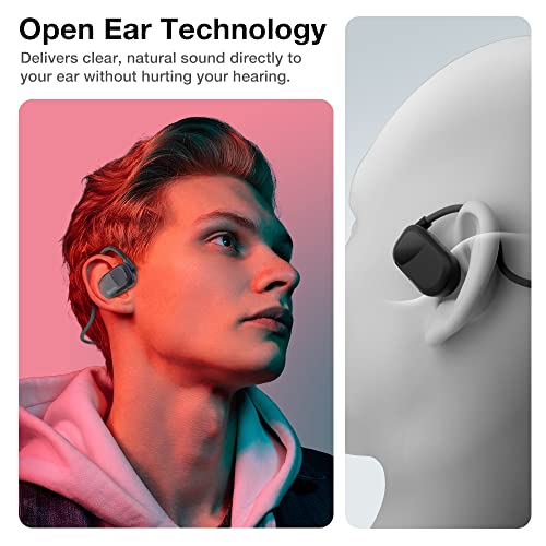Purity Air Open Ear Headphones - True Air Conduction Wireless Bluetooth Earbuds, Bundle Set - Black/Black & White/Grey #TOP1