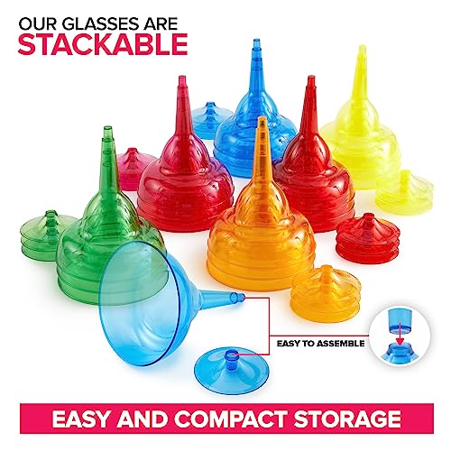 Stock Your Home Multicolor Plastic Margarita Glasses Disposable (Set Of 48) Decorations For Cinco De Mayo Parties thumb #3