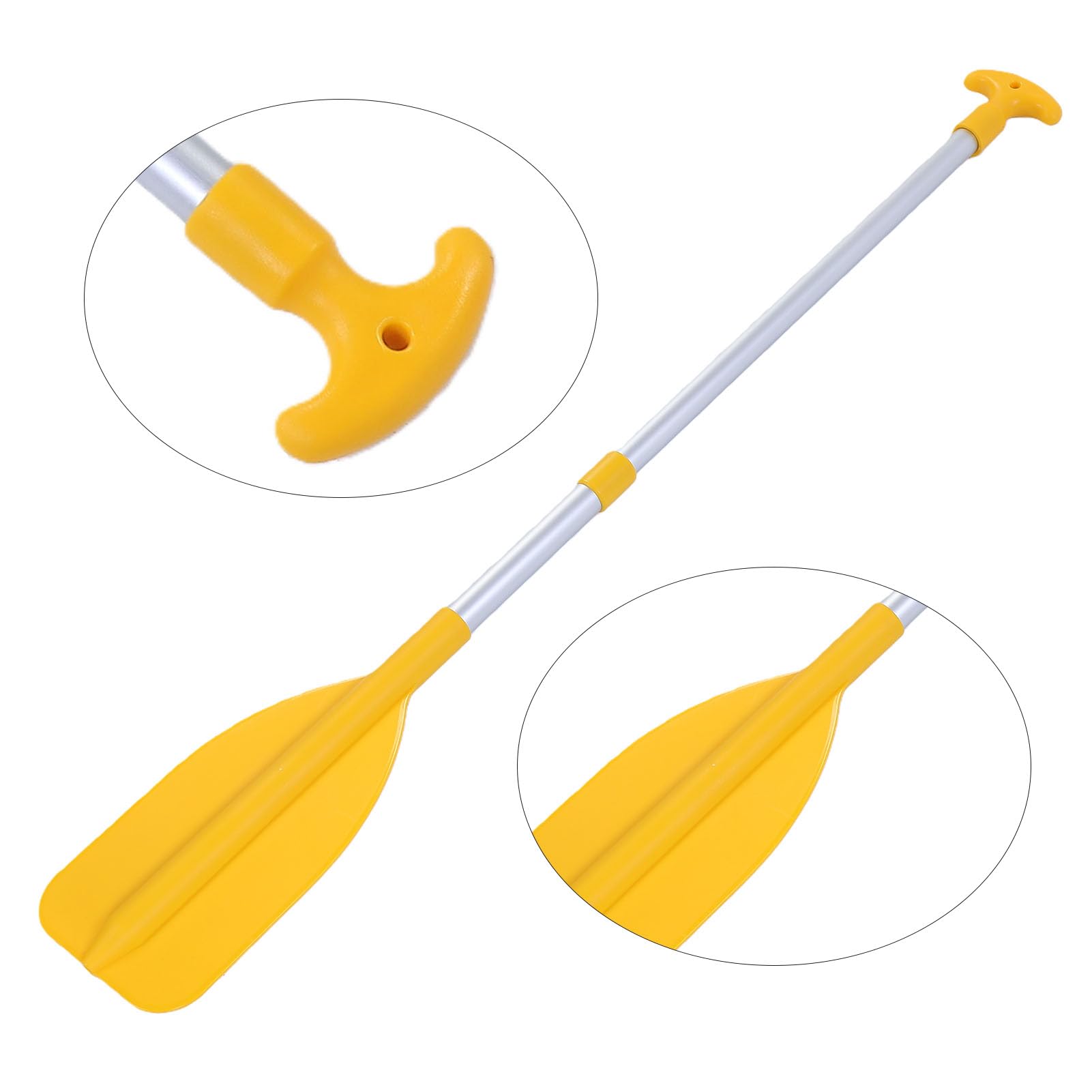 SUNGOOYUE Wiosło do łodzi, Wiosło do Kajaka z Rozpylaczem Wody, Kajaka z Teleskopowym Aluminiowym Trzonkiem, 65 Cm 110,5 Cm, Wyprofilowany Uchwyt Zabawy w Wodzie d