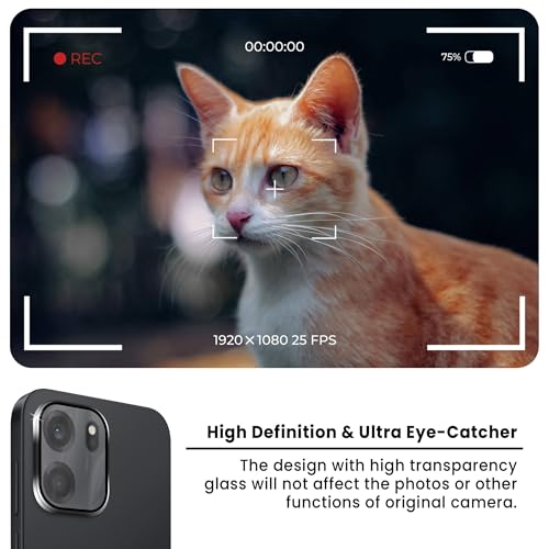Image of FIRST MART Black Camera Ring Guard Protector for OnePlus Nord CE 6 | Tempered Glass with Metal Alloy Rings, HD Clear, Scratch Resistant, Case-Friendly | Pack of 1