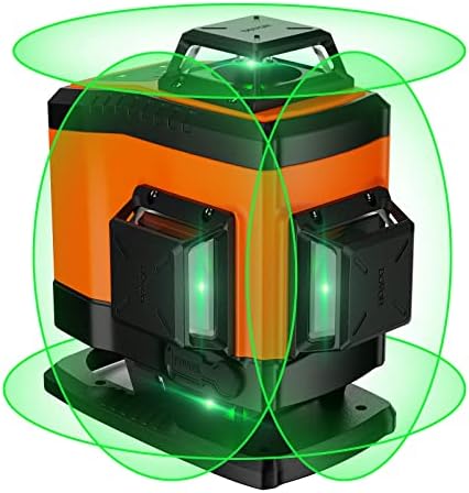 DOVOH Laser Level Self Leveling : 16 Lines 4d Laser Level Self-Leveling 4x360 Green Beam for Floor Tiling and Ceiling Dual Rechargeable Batteries Magnetic Bracket Included, K4-360G
