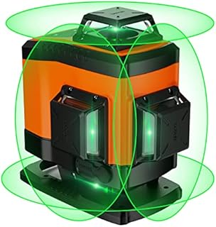 DOVOH Laser Level Self Leveling : 16 Lines 4d Laser Level Self-Leveling 4x360 Green Beam for Floor Tiling and Ceiling Dual Rechargeable Batteries Magnetic Bracket Included, K4-360G
