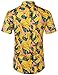 JOGAL Men's Cotton Button Down Short Sleeve Hawaiian Shirt Pink 3X-Large
