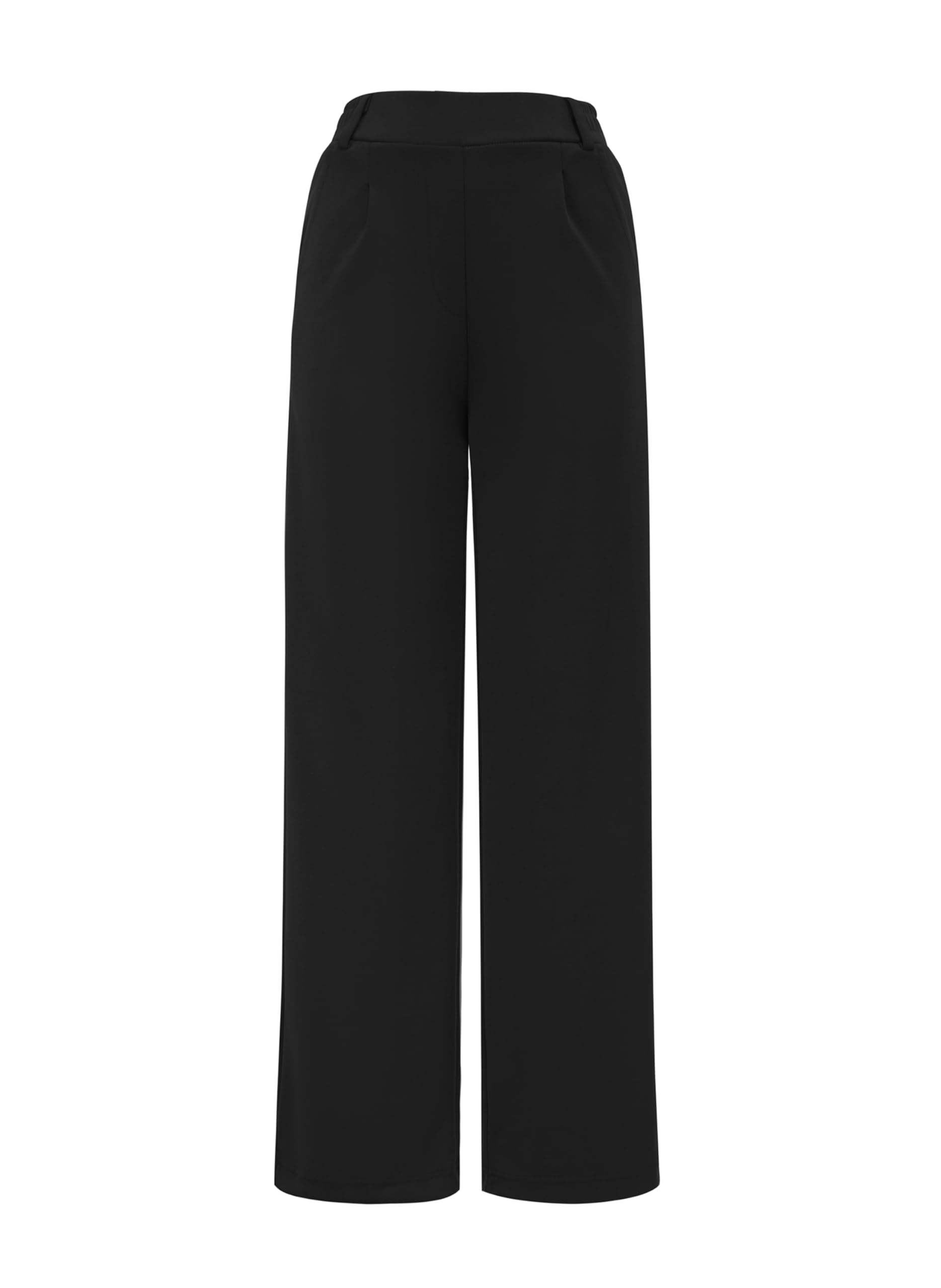 AFITNE Womens Wide Leg Work Pants High Waist Pull On Dress Pants Elastic Waistband Casual Slacks with Thick