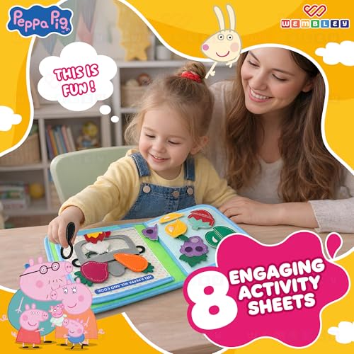 Image of Wembley My First Busy Book | Educational Activity Book for Kids | with 8 Activity Pages | Learning Toy with 5 Finger Puppets | Birthday Gift for Toddlers (Peppa Pig)