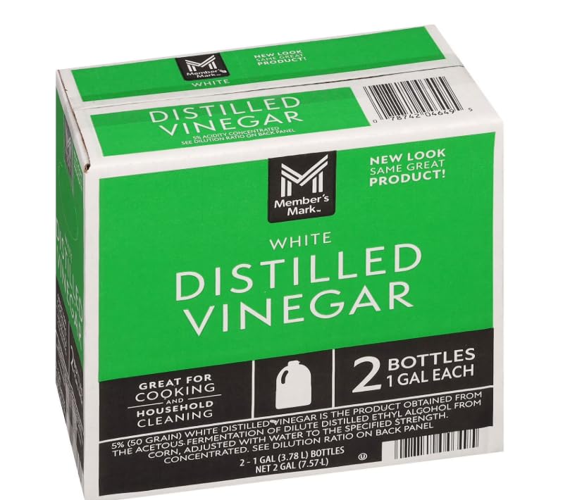 2 Pack Distilled White Vinegar Jug, Total 2 gal