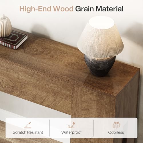 Image of Tribesigns 71-Inch Long Console Table for Entryway, Farmhouse Sofa Console Behind Couch, Entry Table for Hallway, Foyer, Living Room, Natural Oak