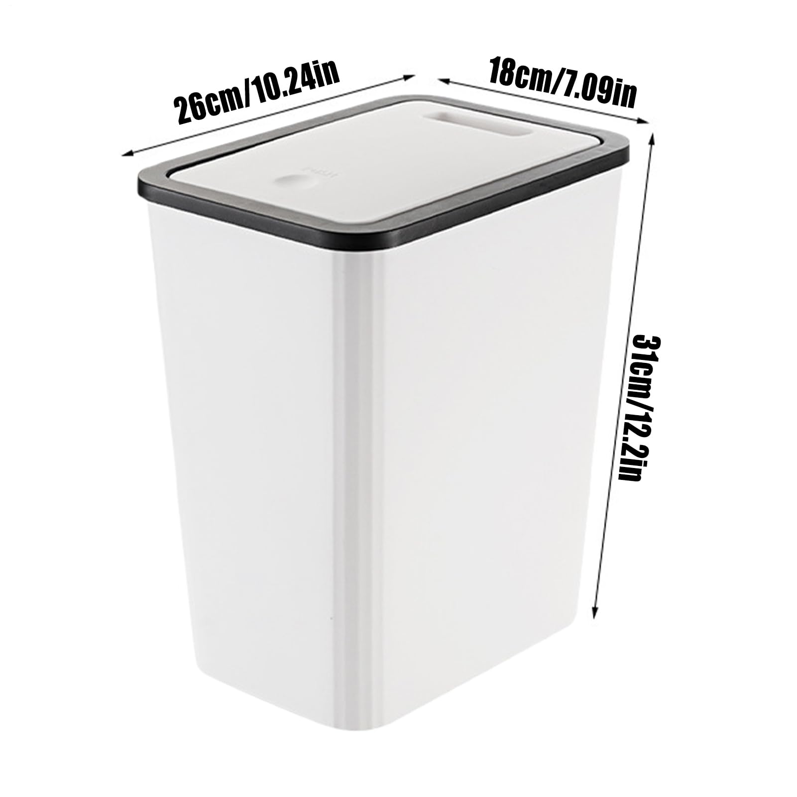 Generisch Abfalleimer Mit Deckel | Abfalleimer | Recyclingbehälter Mit Druckverschluss 13L Moderner Slim Für Küche Wohnzimmer Schlafzimmer