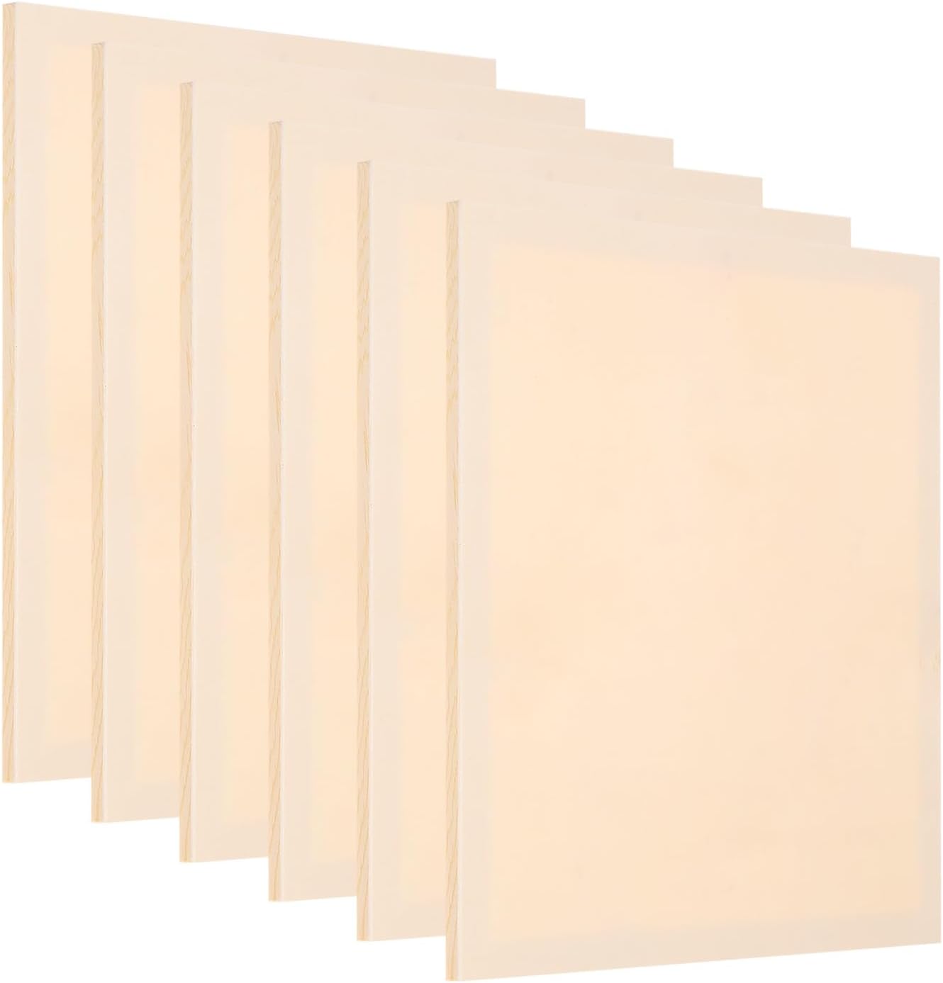 PATIKIL 12 x 10 Inch Wood Panel Board, 6 Pack Unfinished Wooden Canvas Boards Square Blank Deep Cradle Board for Painting Pouring DIY Art Use with Oils Acrylics