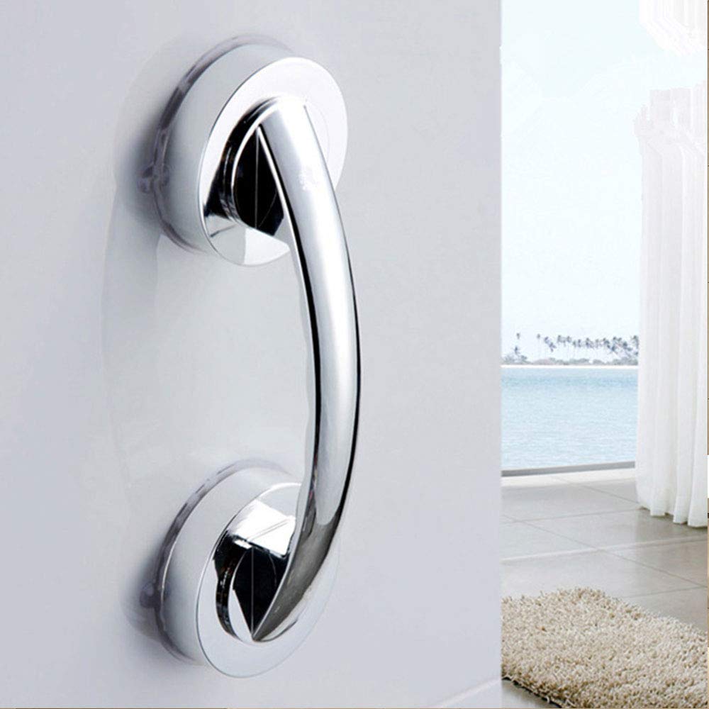 Barra a ventosa per il bagno, maniglia antiscivolo per la sicurezza, corrimano per doccia con impugnatura super ventosa per porta, finestra, armadietto, argento