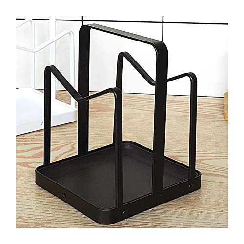 Pot Lid Holder Cutting Board Drain Rack Countertop Storage Shelf(Black) #TOP4
