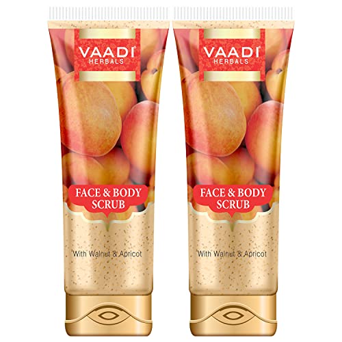 Exfoliant Visage & Corps Vaadi Herbals Noyer & Abricot pour Peau Sèche, Duo de 2 x 110g