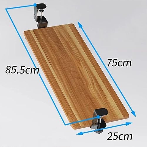 Miniatura 6 de DIBAKO Plataforma de teclado ajustable, plataforma ergonómica de madera extraíble de 30 pulgadas, extensor de escritorio deslizante, estante para