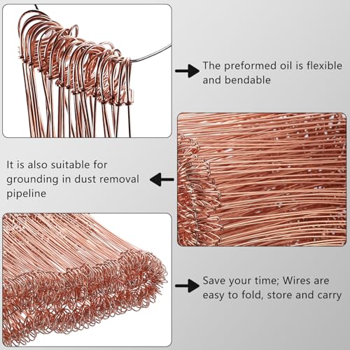 250 Stk Rödeldraht, 1,0mm x 140mm Betonbindedraht mit Ösendraht, verkupferter Bindedraht Drilldraht Drahtschlaufen, für Drillapparat Rödelzange, als Floristendraht & Blumendraht