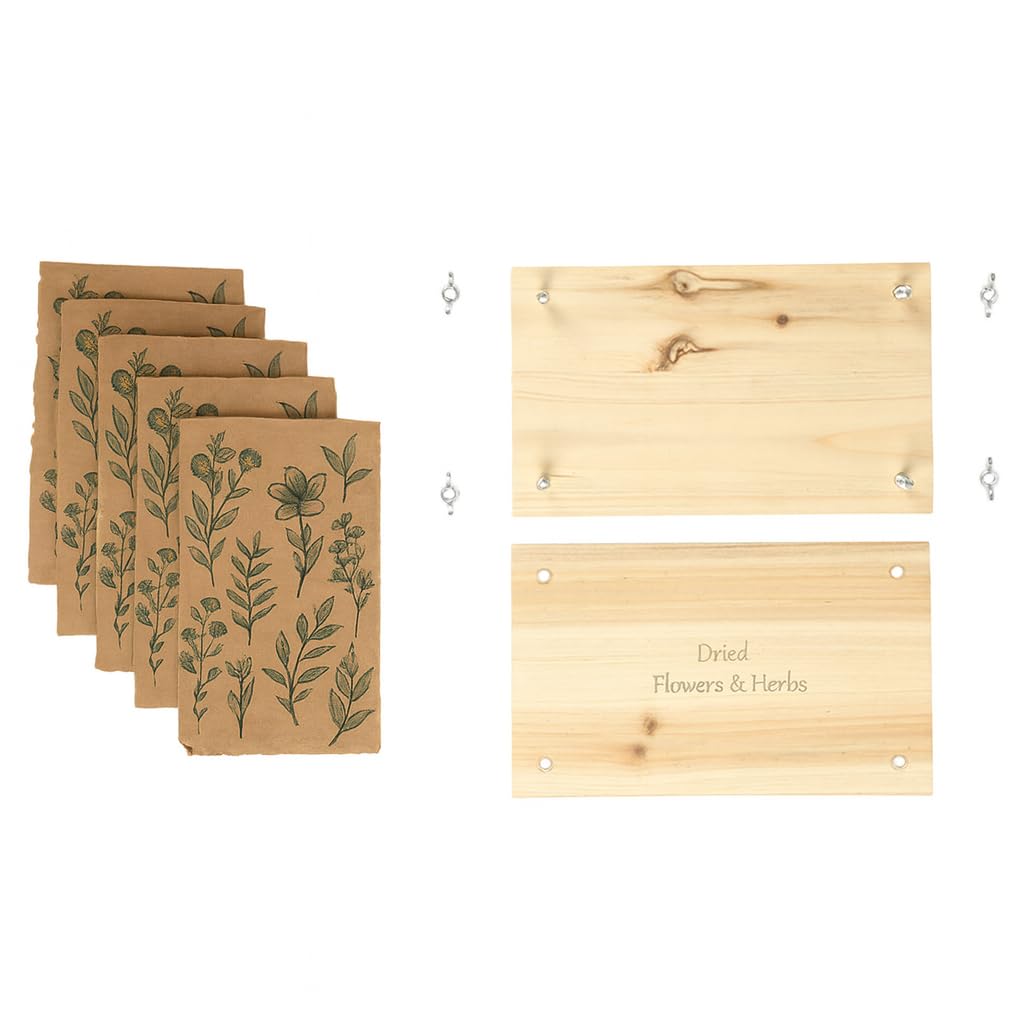 CKB LTD Kit de prensa de flores - Prensa de madera para manualidades y artesanías DIY para adultos, niños, creadores amantes de la naturaleza, prensa para flores, hojas y hierbas en flor, regalo 14.1